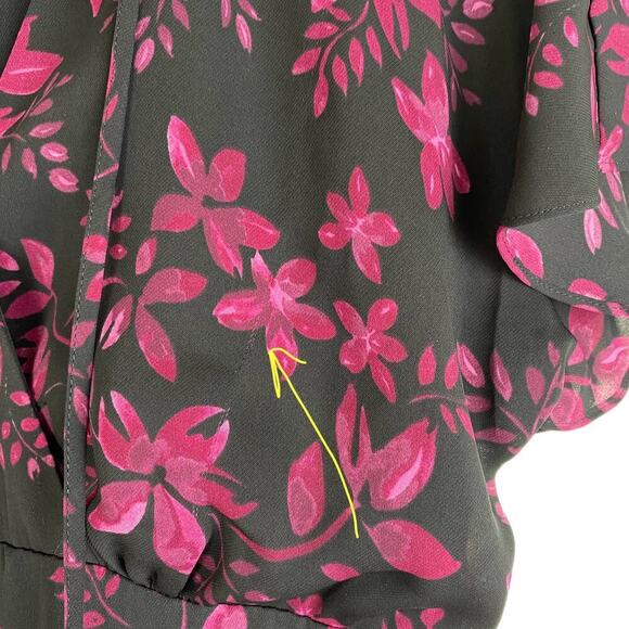 Parker Floral Mini Dress Size Medium Midnight Fleur Black Purple *flaw - Picture 15 of 15